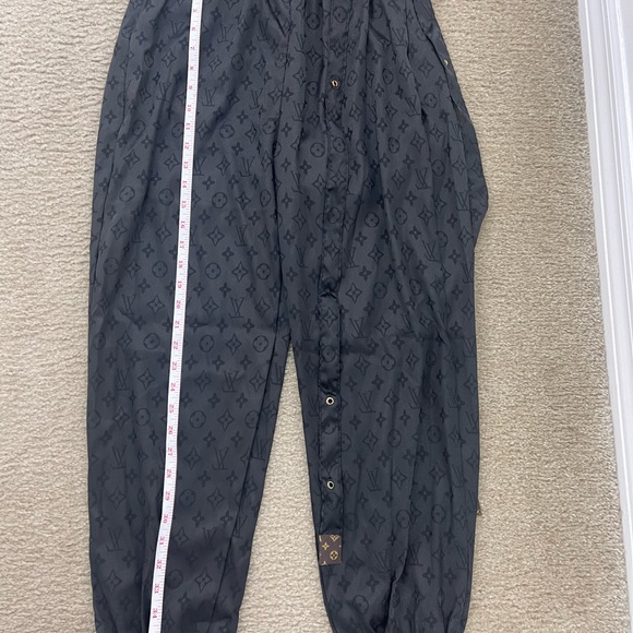 Satin Harem Trouser Running Pants, Black Jogger Track Pants, Size Large - Picture 14 of 16